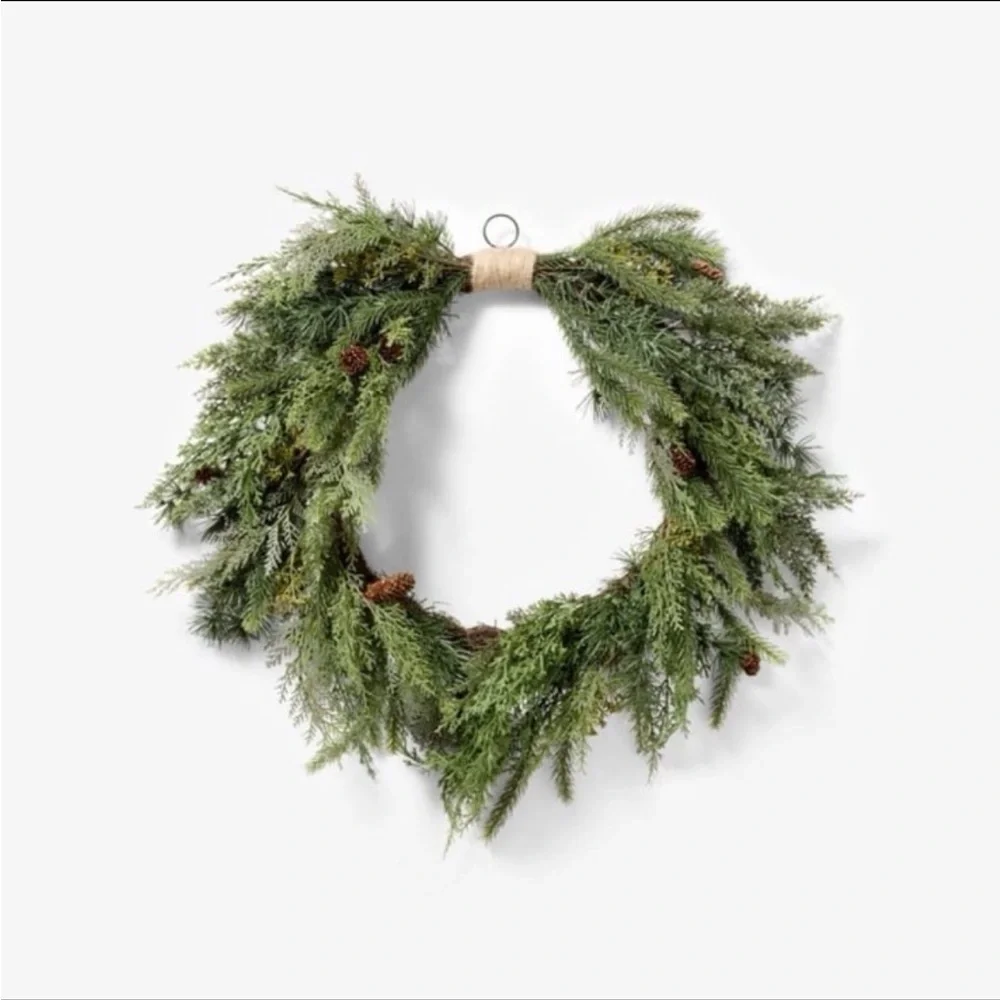 Draping Cedar Holiday Artificial Wreath-Threshold designed with Studio McGee